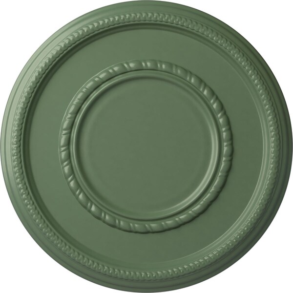 Ekena Millwork Federal Roped Large Ceiling Medallion (Canopies up to 7 3/4"), 17 3/8"OD x 1 1/8"P, Athenian Green CM17FEAGF - main